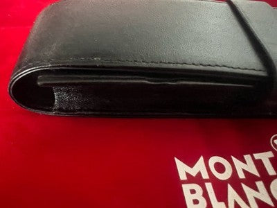 🔴 MONTBLANC custodia penna stilografica e sfera Meisterstuck pelle 2-3 posti