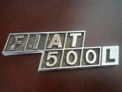 🔴 FIAT 500L stemma auto emblema fregio logo scritta metallo vintage B
