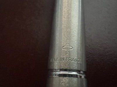 Parker 45 Füllfederhalter, satiniertes Chrom, mit Etui, Vintage 