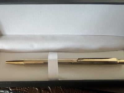 SHEAFFER Gold Ballpoint Pen Click Writes Japan Vintage