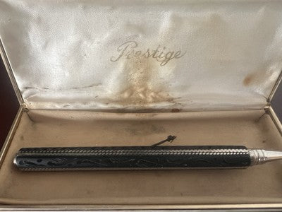 🔴 Penna sfera ARGENTO 800 legno intagliato a mano artigianale rara vintage