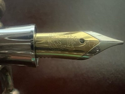 🔴 LABAN Britannia Füllfederhalter, orange Lackierung, M-Feder, neuwertig (NOS) 