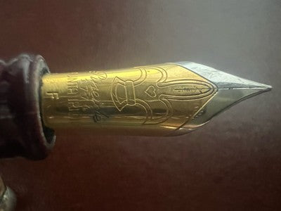 🔴 PINEIDER penna stilografica bordeaux con profili ARGENTO 925 pennino M