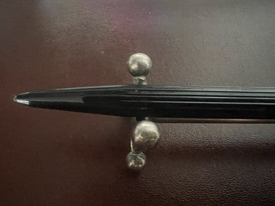 🔴 PELIKAN penna sfera PELIKAnina nera cromata a scatto scrive vintage