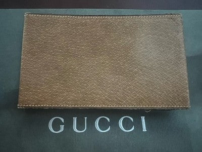 🔴 GUCCI porta documenti pelle marrone brev. N. 64.509 con busta vintage