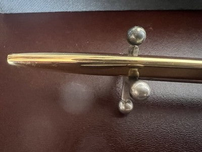 🔴 BULGARI penna sfera Eccentric Twist placcata oro astuccio garanzia scrive