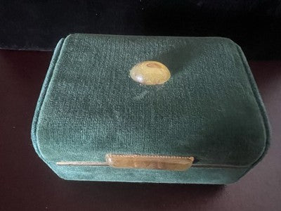 Set Sewing Holy Rosary Meter Thimble Needle Threaders Travel Pouch Vintage