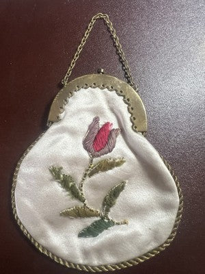 🔴 Portafoglio borsellino donna ricamato mano Farina NA vintage Belle Époque