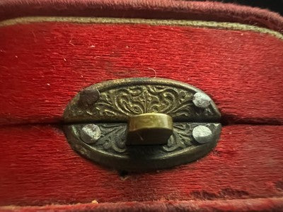 🔴 Scatola orecchini astuccio custodia gioiello originale seta rossa antica 1920