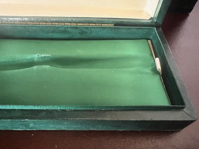 AURORA Boîte Stylo Or Massif Vert Coffret Étui Vintage