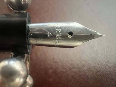 BERNARD Füllfederhalter Celluloid Marmoriert Grün Vintage '40 