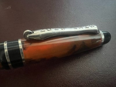 🔴 CHEVIGNON penna stilografica marmorizzata Parigi a cartuccia scrive vintage