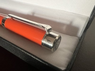 🔴 LABAN Britannia Füllfederhalter, orange Lackierung, M-Feder, neuwertig (NOS) 