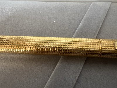 🔴 CARTIER Vendome GODRON vergoldeter MC rot-weißer Kugelschreiber 