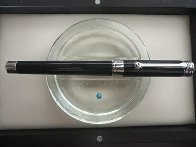🔴 MONTEGRAPPA penna sfera Parola Slim Nera acciaio satinato resina roller NOS