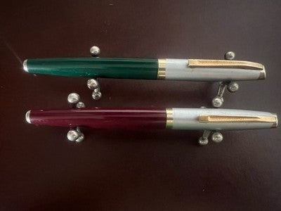 Plumas Estilográficas Verde Burdeos A Pistón Escriben Para Tinta Vintage