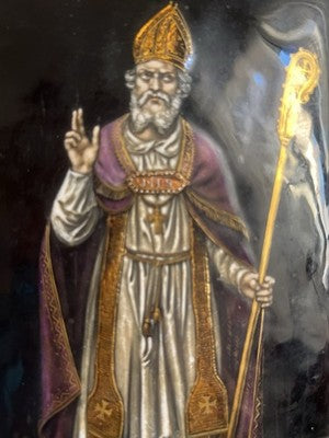 🔴 Quadro LIMOGES arte limosina smalti oro SAN NICOLA Bouasse Lebel Paris antico