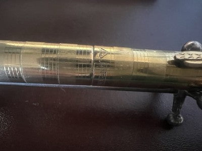 Zenith Extra Fountain Pen Plated Gold 18K Chiseled Button Filler Vintage