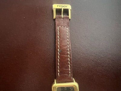 🔴 FENDI orologio uomo placcato oro 500J al quarzo zaffiro cabouchon vintage