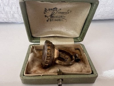 🔴 Ciondolo Sigillo ceralacca GEORGIANO cammeo Lord Byron antico 1790-1825