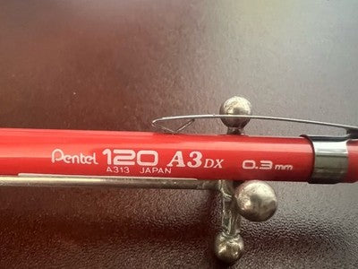 Pentel Crayon Mécanique 120 A3 Dx A313 Rouge Corail 0,3 MM NOS Vintage