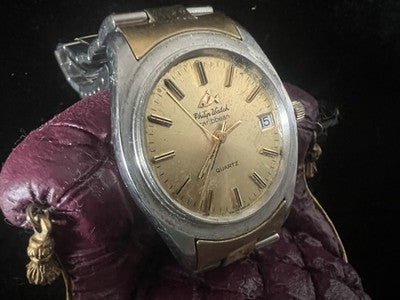 Philip Watch Caribbean Quartz Swiss Movement Watch For Vintage Spare Parts