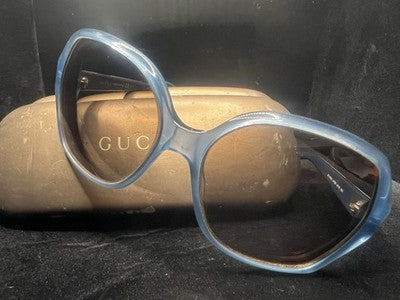 🔴 GUCCI occhiali vista donna montatura GG 3538/S blu logo GG laterale vintage