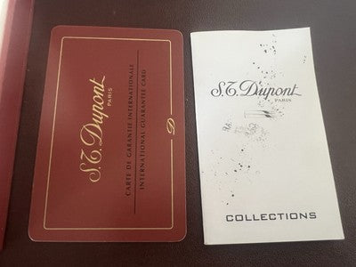 Dupont Boîte Boutons de Manchette Avec Garantie Et Livret Publicitaire