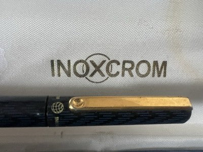 Inoxcrom Stylo-Plume à Bille Vintage Noir-Or Avec Trousse