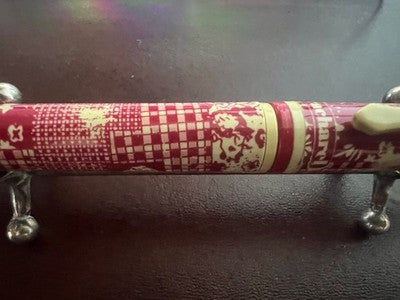 🔴 CACHAREL penna stilografica rossa decorata con cartucce scrive vintage