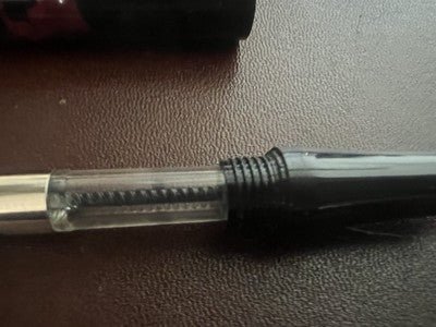 🔴 Penna stilografica marmorizzata rossa venature brillanti a pistone vintage H