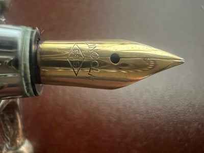 🔴 LINCOLN penna stilografica pistone pennino ORO 14k M scrive vintage 1960