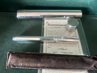 🔴 MONTEGRAPPA penna stilografica ARGENTO 925 Reminiscence pennino ORO M