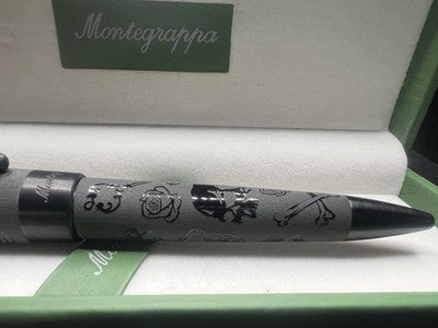 🔴 MONTEGRAPPA penna sfera Fortuna teschio Crowned Skull Edizione Limitata NOS