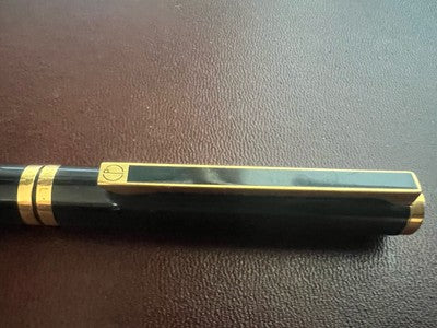🔴 DUNHILL penna stilografica lacca nera placcata pennino ORO 14 KT Gemline M