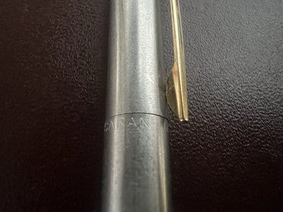 Caran D’Ache Pen Ball Madison Chrome Gold Clip Tie Knot Marking Vintage