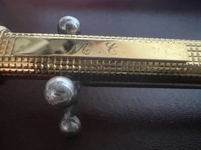 🔴 CARTIER penna sfera Trinity Godron placcata oro iniziali MC con astuccio