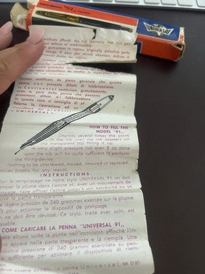 🔴 UNIVERSAL penna stilografica 91 con garanzia ed astuccio originale vintage 50