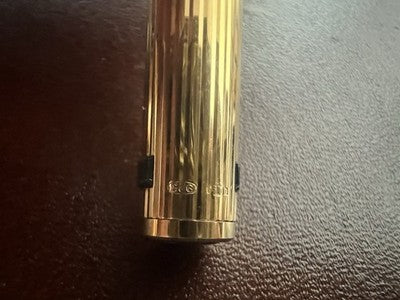 Red Aurora Hastil Fountain Pen Vermeil Silver 925 Gold Plated Vintage