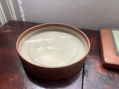 Base Stylo-Plume Bureau Sphère Stylo à Plume Cuir Et Cendrier Cristal Vintage