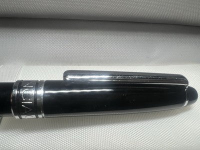 🔴 BALENCIAGA penna sfera lacca nera profili cromati meccanismo a scatto