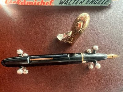 GOLDMICHEL Fountain Pen Celluloid Germany 810 Lever Writes Vintage '40