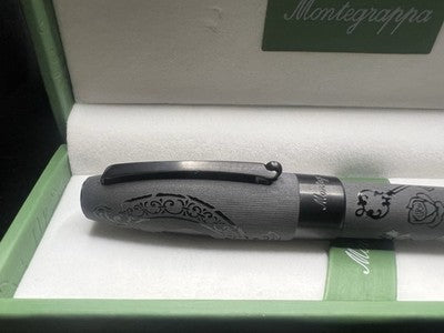 🔴 MONTEGRAPPA penna sfera Fortuna teschio Crowned Skull Edizione Limitata NOS