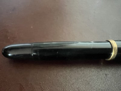 🔴 PELIKAN 120 penna stilografica verde nera a pistone oblò pennino F scrive
