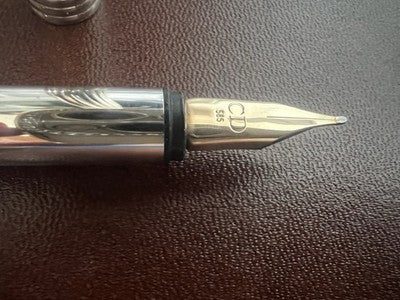 🔴 DIOR Füllfederhalter, 925er Silber, Montblanc Goldfeder, M 31312 CD, NOS 