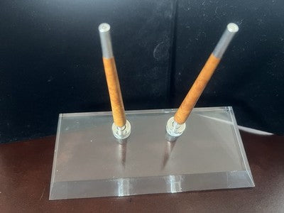 Giannini Base Stylo-Plume Stylo à Plume Sphère Argent 925 Bois Stilofori Schreibtisch 