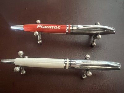Pelikaan Ballpoint Pens Lacquer Jazz White Orange Promotional Chrome Vintage