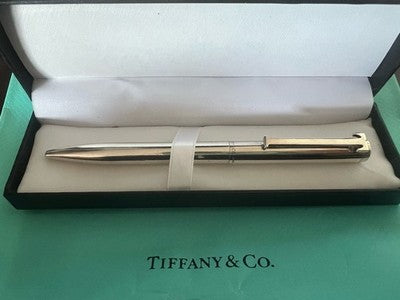 🔴 TIFFANY & Co penna sfera ARGENTO MASSICCIO 925 Sterling forte peso scrive