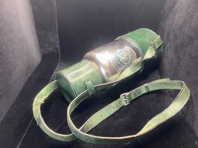 Wasserflasche ORIGINAL STANDARD Stahl Schultergurt Leder Grün Gewebt Vintage 