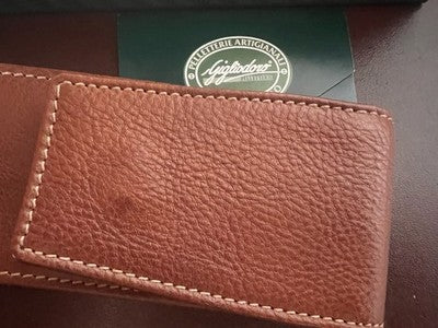 Stifteköcher GIGLIODORO Leder Rindleder Brandy Handwerk Florenz Im Feld NOS